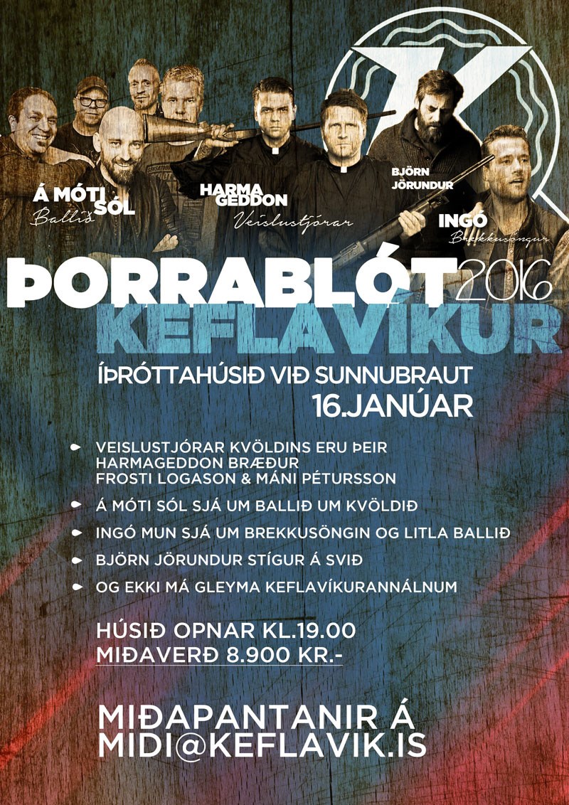 Þorrablótið verður 16. janúar